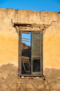 Abandoned buildings and machinery of the mining complex Trabia Tallarita in Riesi, near Caltanissetta, Italy