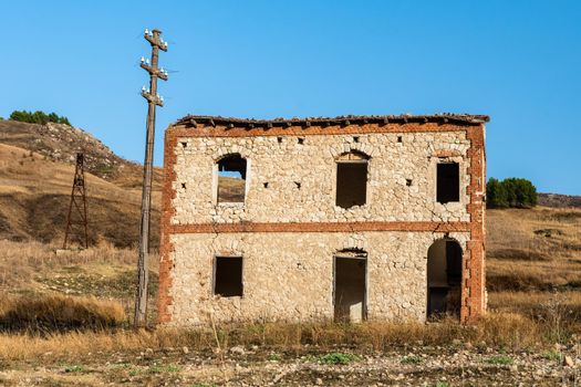 Abandoned buildings and machinery of the mining complex Trabia Tallarita in Riesi, near Caltanissetta, Italy