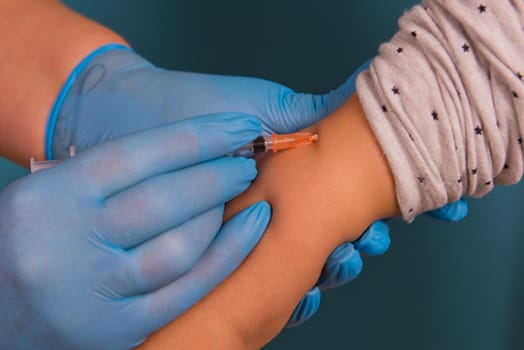 Close-up of vaccination of the Covid-19 coronavirus vaccine.