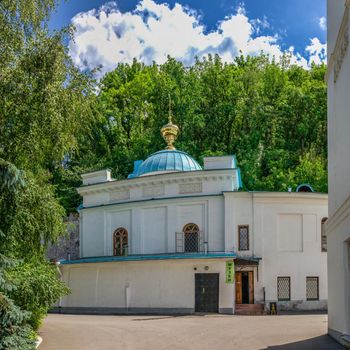 Svyatogorsk, Ukraine 07.16.2020.  Church museum of the Svyatogorsk or Sviatohirsk lavra on a sunny summer day