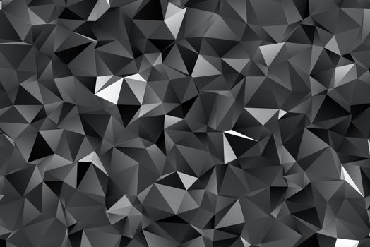 Abstract black triangle background, low poly pattern illustration