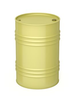 Olive oil drum on white background