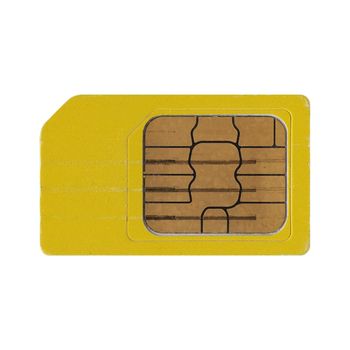 mobile phone sim card isolated over white background