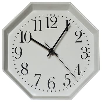 wall clock isolated over a white background