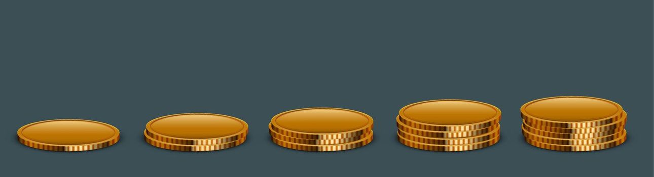 Vector modern money coins icon on sample background