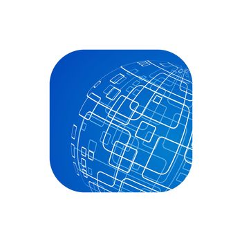 Vector modern techology icon on white background. global world backdrop