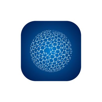 Vector modern techology icon on white background. global world backdrop