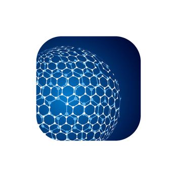 Vector modern techology icon on white background. global world backdrop