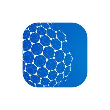 Vector modern techology icon on white background. global world backdrop