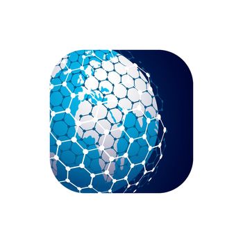 Vector modern techology icon on white background. global world backdrop