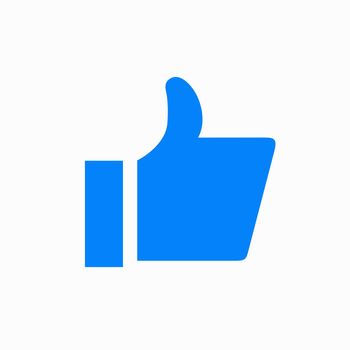Vector modern thumbs up icon on white background