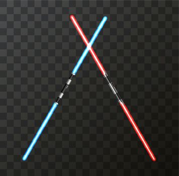 Vector modern light swords on transparent background. EPS10