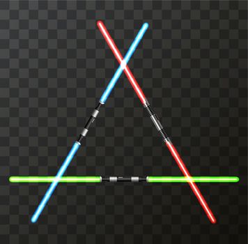 Vector modern light swords on transparent background. EPS10