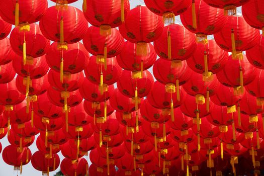 Chinese new year lanterns in china town area.