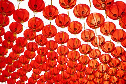 Chinese new year lanterns in china town area.