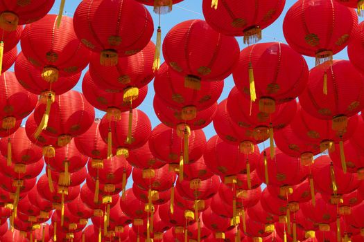 Chinese new year lanterns in china town area.