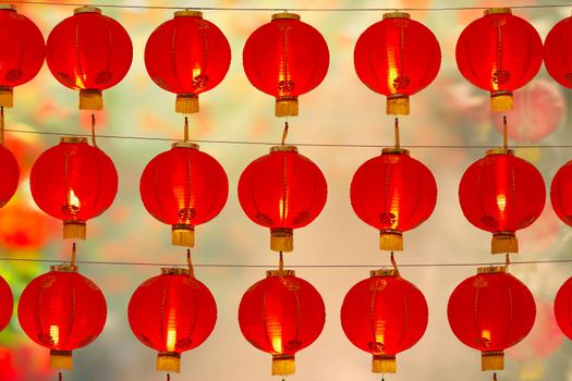 Chinese new year lanterns in china town area.