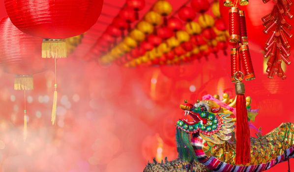 Chinese new year lanterns in china town area.