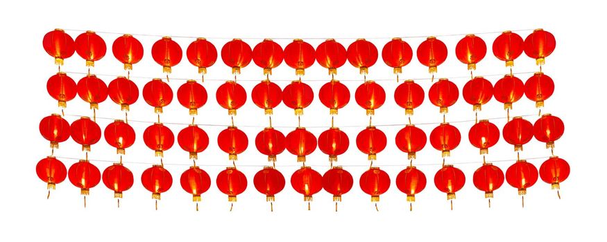 Chinese new year lanterns for celebration on white background.