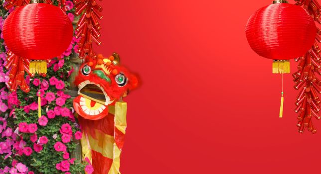 Chinese new year dragon lanterns in chinatown.