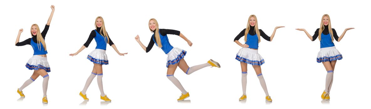 Cheerleader isolated on the white background