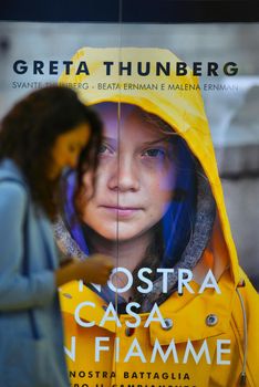 Swedish climate activist Greta Thunberg publish in Italy the book (translated as) "Our home is burning out"