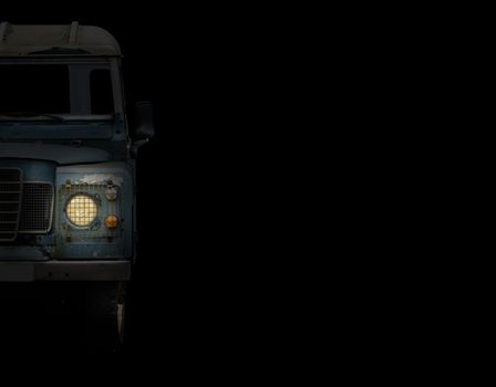 A Truck With Headlamp On At Night With Copy Space