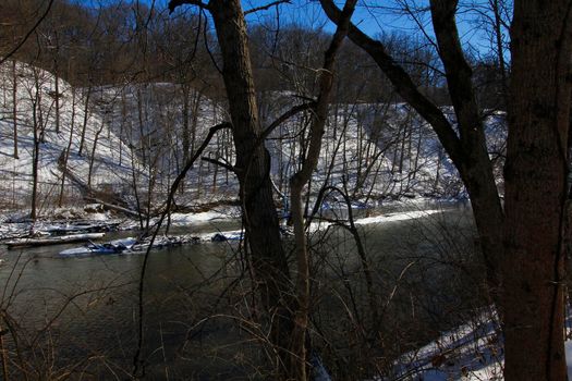 Highbanks Metro Park, River Bluff Area, in Winter, Columbus, Ohio