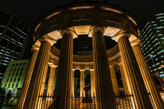 The ANZAC Square in front of the Brisbane central railway station in downtown Brisbane, Australia, 2021