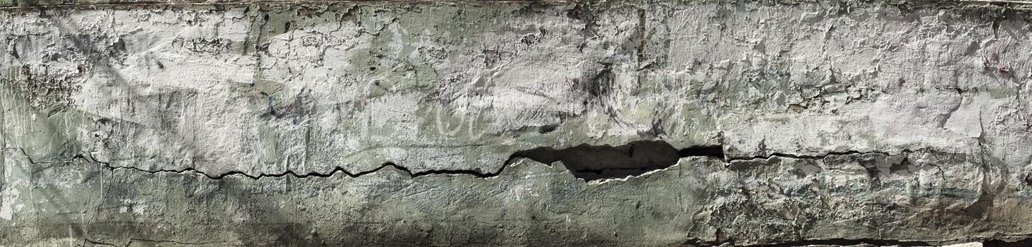 Vintage or grungy grey background of natural cement or stone old texture as a retro pattern layoutWeathered rough painted surface with patterns of cracks and peeling. Wide panoramic grunge texture for background