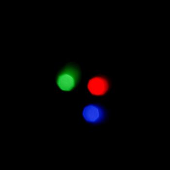 blurred red green and blue LEDs (light emitting diode)