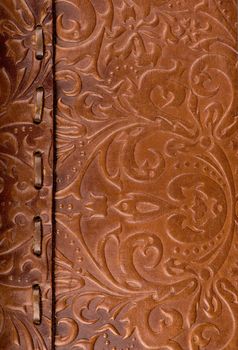 The Leather floral pattern background close up