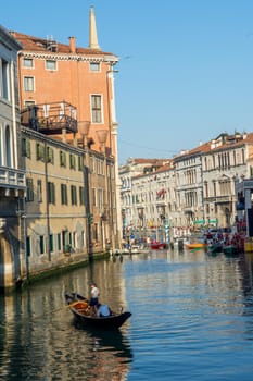 discovery of the city of Venice and its small canals and romantic alleys, Italy