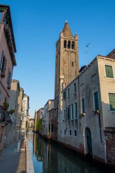 discovery of the city of Venice and its small canals and romantic alleys, Italy