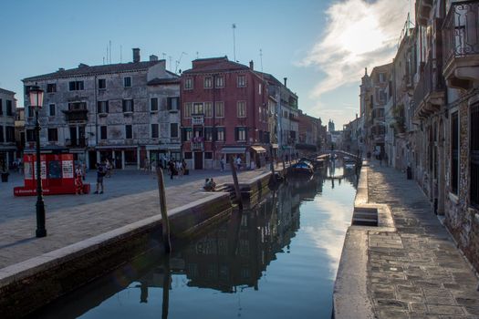 discovery of the city of Venice and its small canals and romantic alleys, Italy