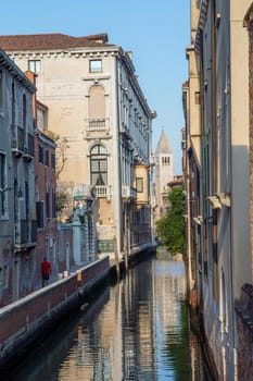 discovery of the city of Venice and its small canals and romantic alleys, Italy