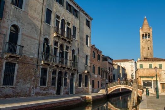 discovery of the city of Venice and its small canals and romantic alleys, Italy