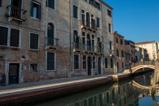 discovery of the city of Venice and its small canals and romantic alleys, Italy