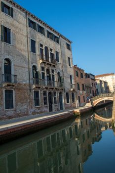 discovery of the city of Venice and its small canals and romantic alleys, Italy