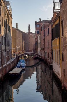 discovery of the city of Venice and its small canals and romantic alleys, Italy