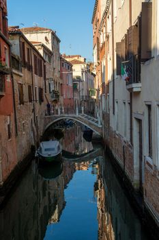 discovery of the city of Venice and its small canals and romantic alleys, Italy