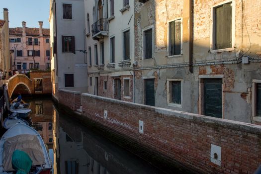 discovery of the city of Venice and its small canals and romantic alleys, Italy