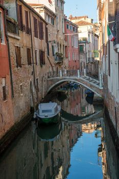 discovery of the city of Venice and its small canals and romantic alleys, Italy