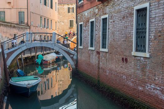 discovery of the city of Venice and its small canals and romantic alleys, Italy