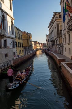 discovery of the city of Venice and its small canals and romantic alleys, Italy