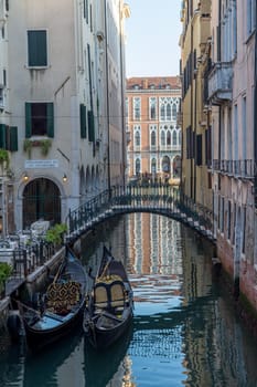 discovery of the city of Venice and its small canals and romantic alleys, Italy