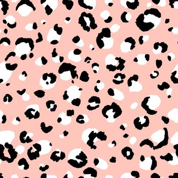 Abstract modern leopard seamless pattern. Animals trendy background. Beige and black decorative vector stock illustration for print, card, postcard, fabric, textile. Modern ornament of stylized skin