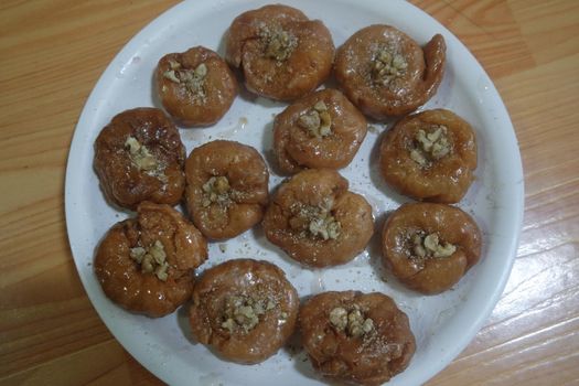 Delicious and tasty Asian sweet dish called balu shahi or baloshahi or balushahi. This dish is street sweet found in Pakistan India and Bangladesh and served in the festivities.