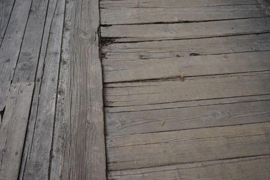 the old Board of the ancient bridge in Kaliningrad, island of Kant
