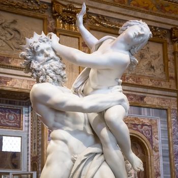 ROME, ITALY - AUGUST 24, 2018: Gian Lorenzo Bernini masterpiece, The Rape of Proserpina, dated 1622